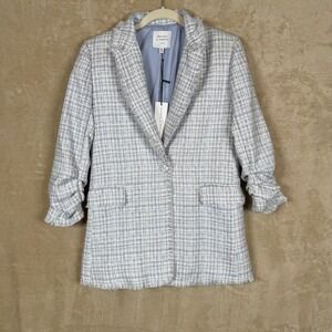Maison d'Amélie Paris Tweed Blazer NWT Career Casual‎ Ruched Sleeve Size 2